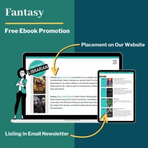 A fantasy genre book displayed on the Fussy website and email newsletter.