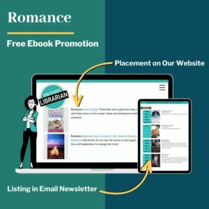A romance genre book displayed on the Fussy website and email newsletter.